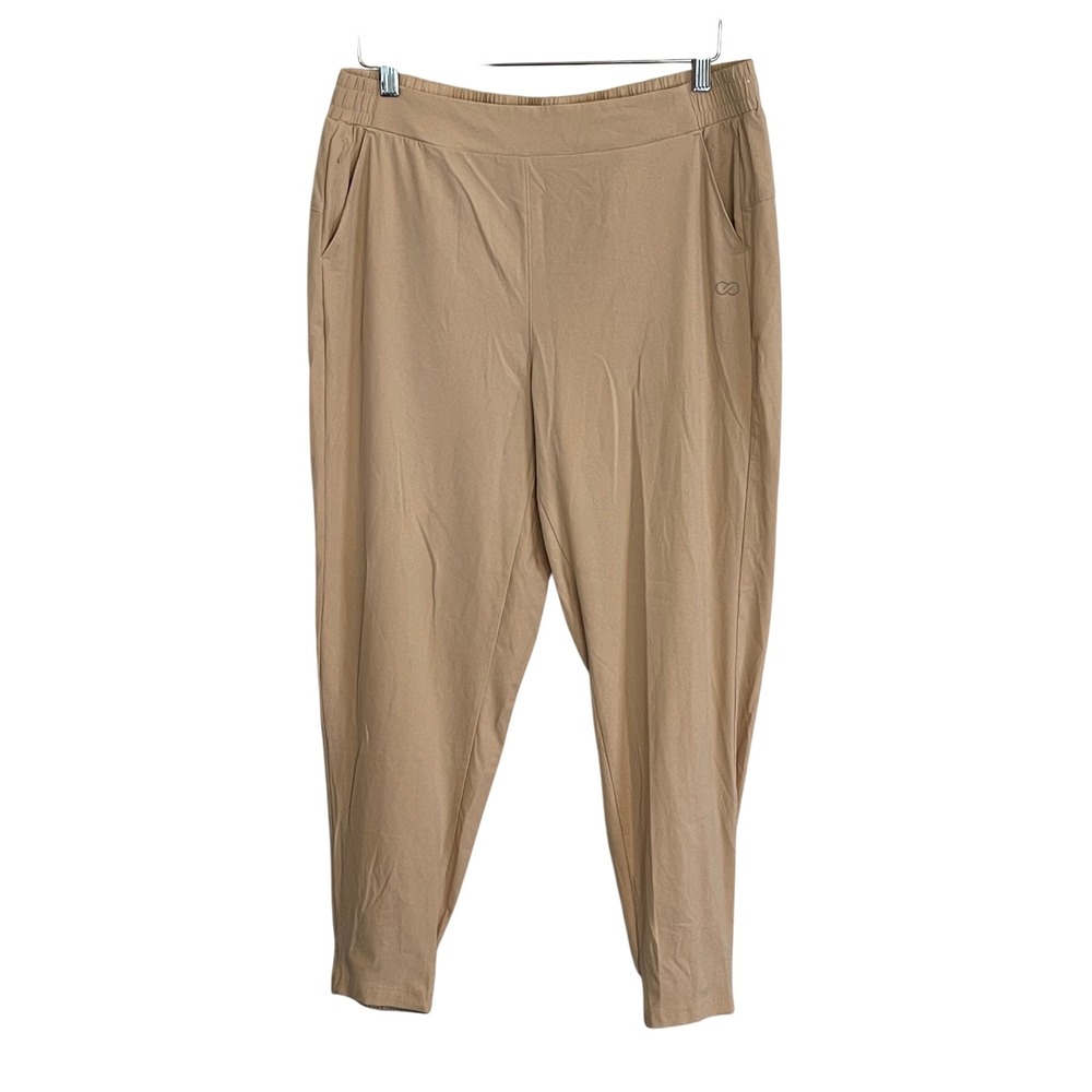 CALIA Anywhere Jogger Pants Womens Large‎ Tan Beige High Rise WCG15000 Hiking